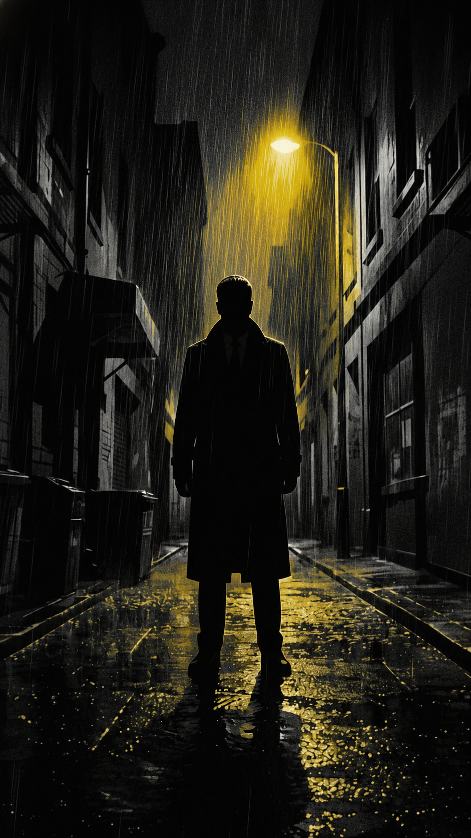 Expressionist Pulp Noir alleyway background